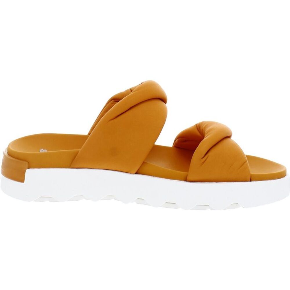 Sorel Womens Vibe Twist Orange Leather Slip On Summer Slide Sandals Shoes Used - Picture 3 of 5